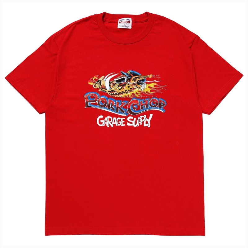 画像1: PORKCHOP/WILD PORK TEE（RED）［プリントT-23秋冬］
