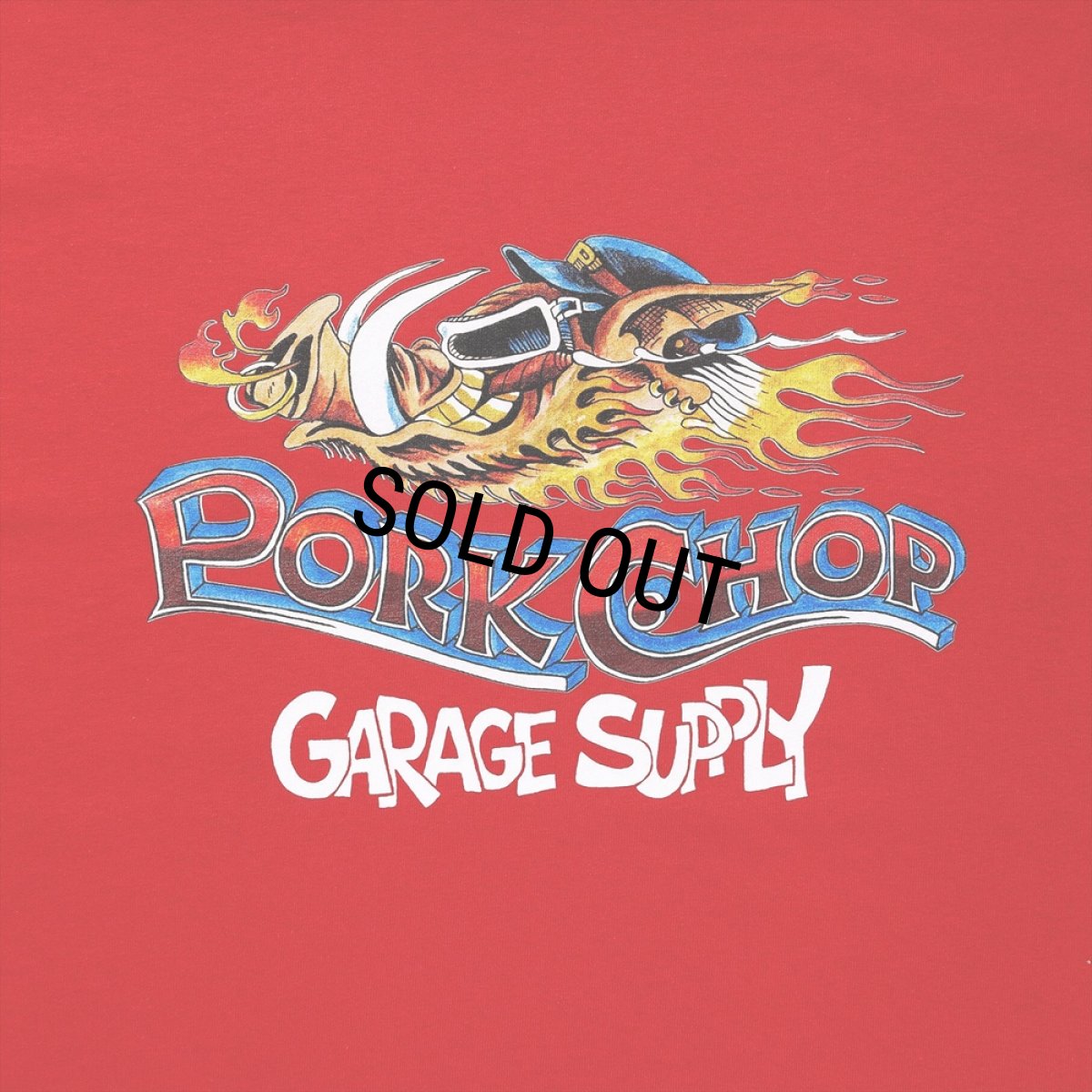 画像3: PORKCHOP/WILD PORK TEE（RED）［プリントT-23秋冬］ (3)