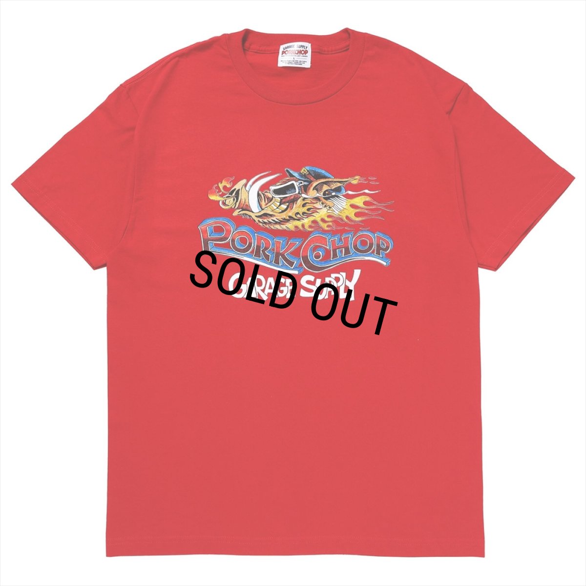 画像1: PORKCHOP/WILD PORK TEE（RED）［プリントT-23秋冬］ (1)