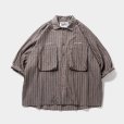 画像1: TIGHTBOOTH/STRIPE BIG SHIRT（Brown）［ストライプビッグシャツ-23夏］ (1)