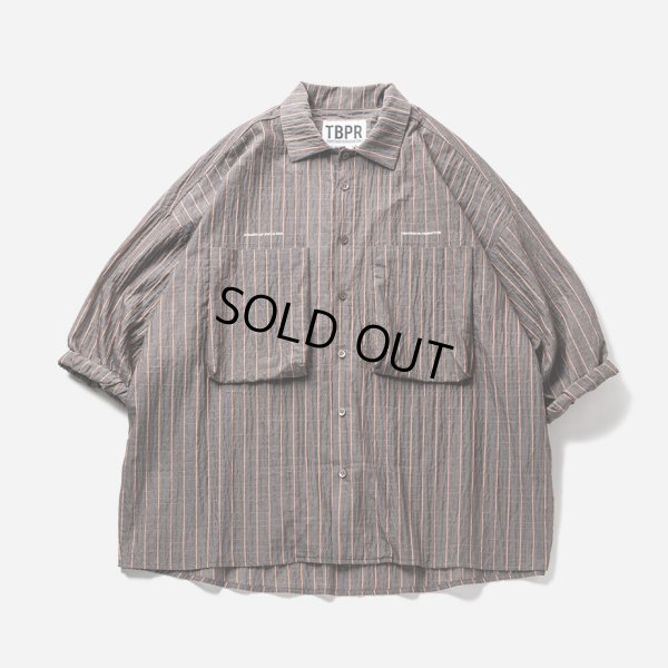 画像1: TIGHTBOOTH/STRIPE BIG SHIRT（Brown）［ストライプビッグシャツ-23夏］