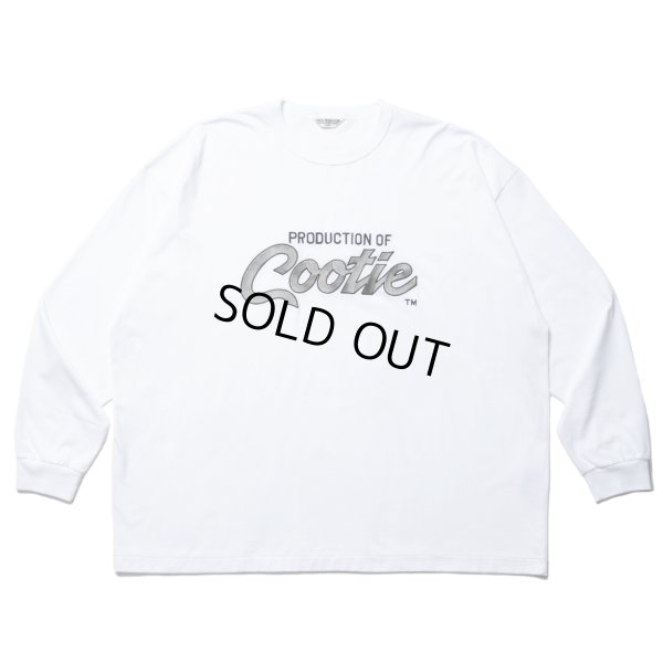 画像1: COOTIE PRODUCTIONS/Embroidery Oversized L/S Tee（PRODUCTION OF COOTIE）（Off White）［オーバーサイズ長袖T-23秋冬］