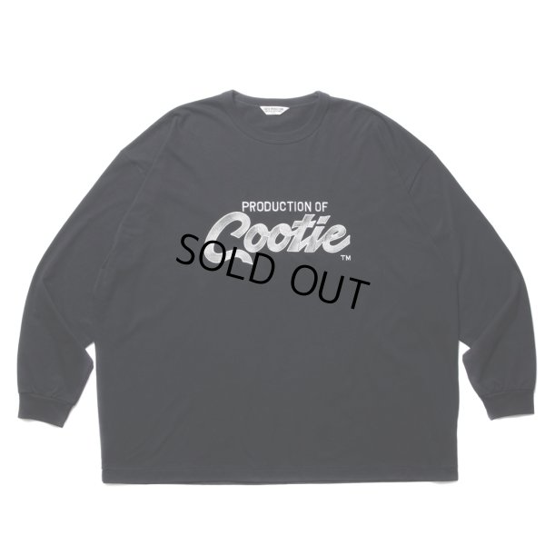 画像1: COOTIE PRODUCTIONS/Embroidery Oversized L/S Tee（PRODUCTION OF COOTIE）（Black）［オーバーサイズ長袖T-23秋冬］