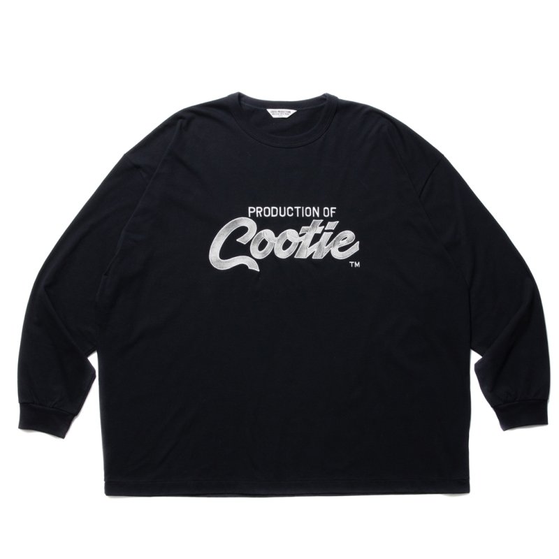 画像1: COOTIE PRODUCTIONS/Embroidery Oversized L/S Tee（PRODUCTION OF COOTIE）（Black）［オーバーサイズ長袖T-23秋冬］