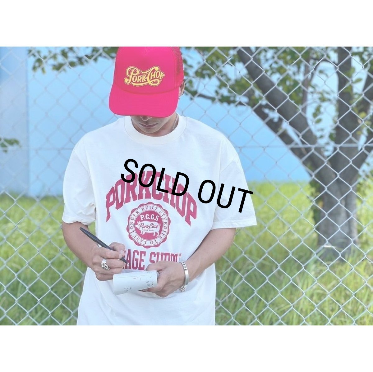 画像5: PORKCHOP/2nd COLLEGE TEE（CREAM）［プリントT-23秋冬］ (5)