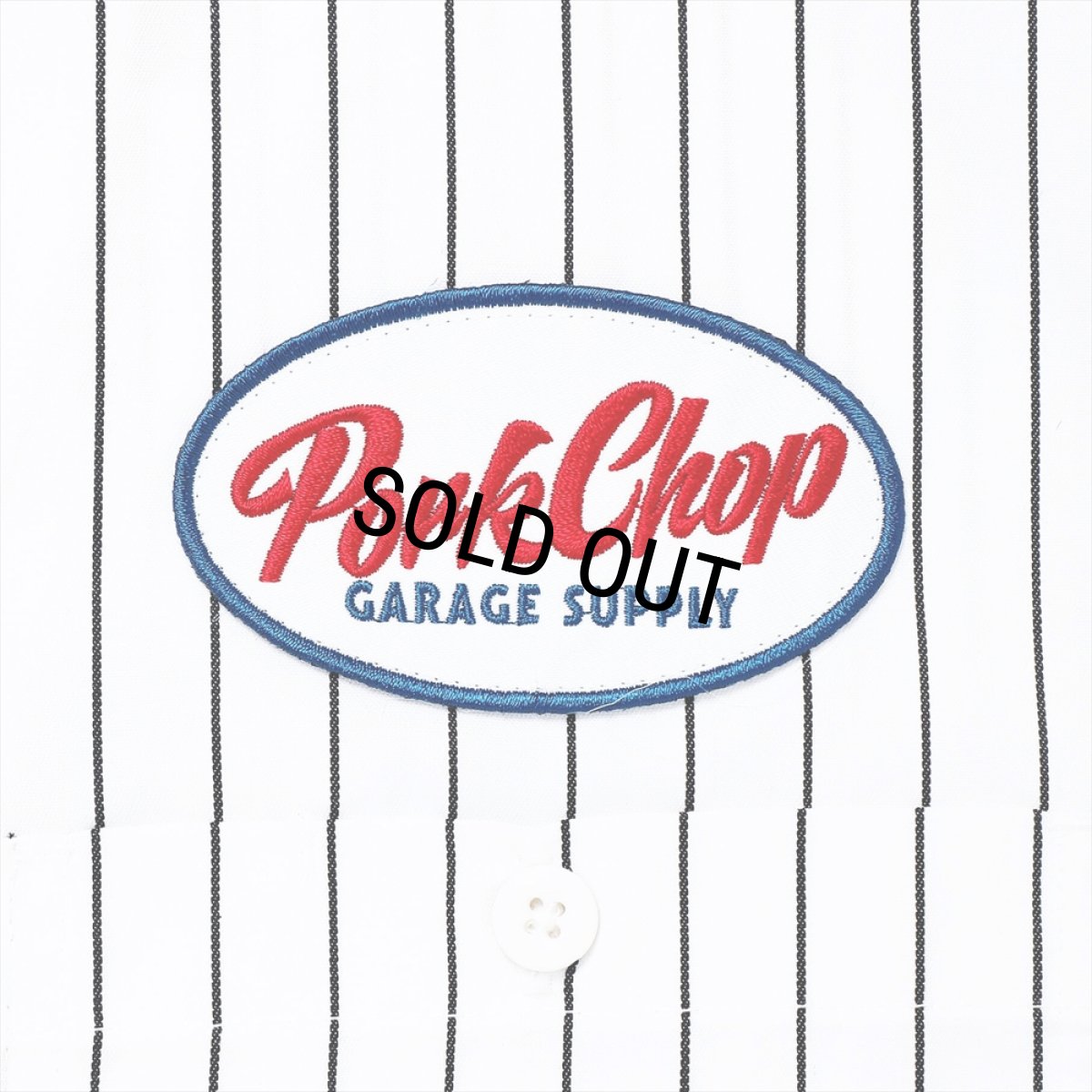 画像3: PORKCHOP/PORKCHOP PAINT STRIPE WORK SHIRT（WHITE/BLACK）［ストライプワークシャツ-23秋冬］ (3)