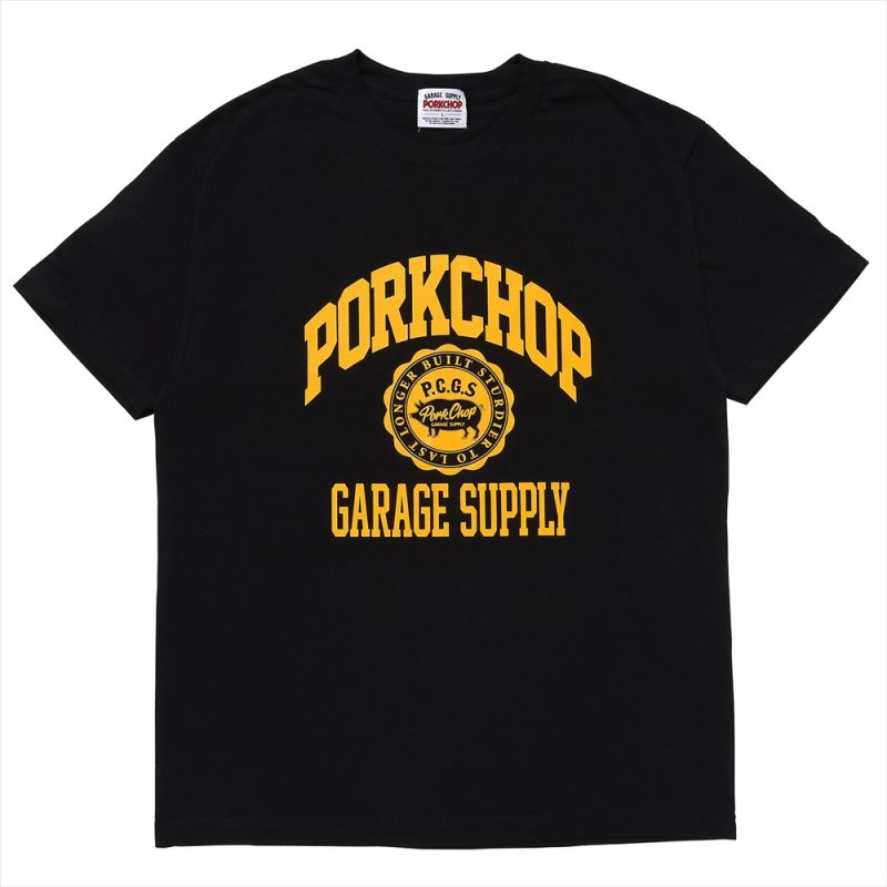 画像1: PORKCHOP/2nd COLLEGE TEE（BLACK）［プリントT-23秋冬］