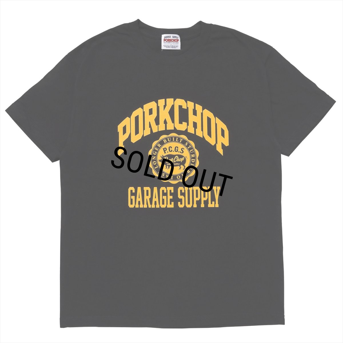 画像1: PORKCHOP/2nd COLLEGE TEE（BLACK）［プリントT-23秋冬］ (1)