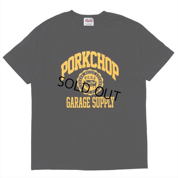 画像1: PORKCHOP/2nd COLLEGE TEE（BLACK）［プリントT-23秋冬］