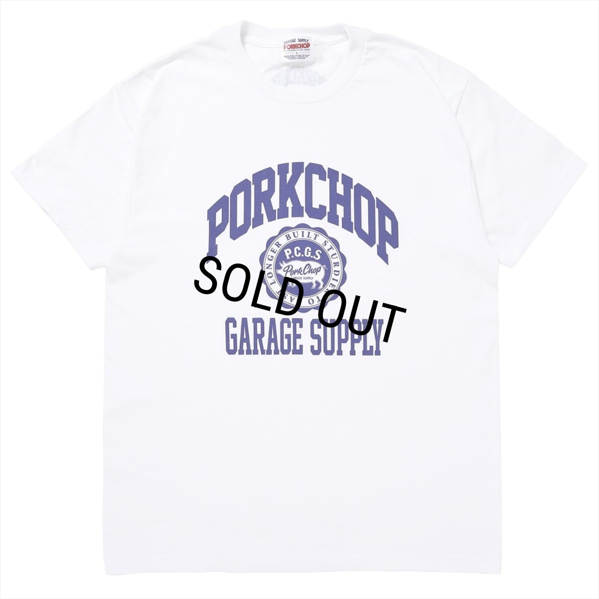 画像1: PORKCHOP/2nd COLLEGE TEE（WHITE）［プリントT-23秋冬］ (1)