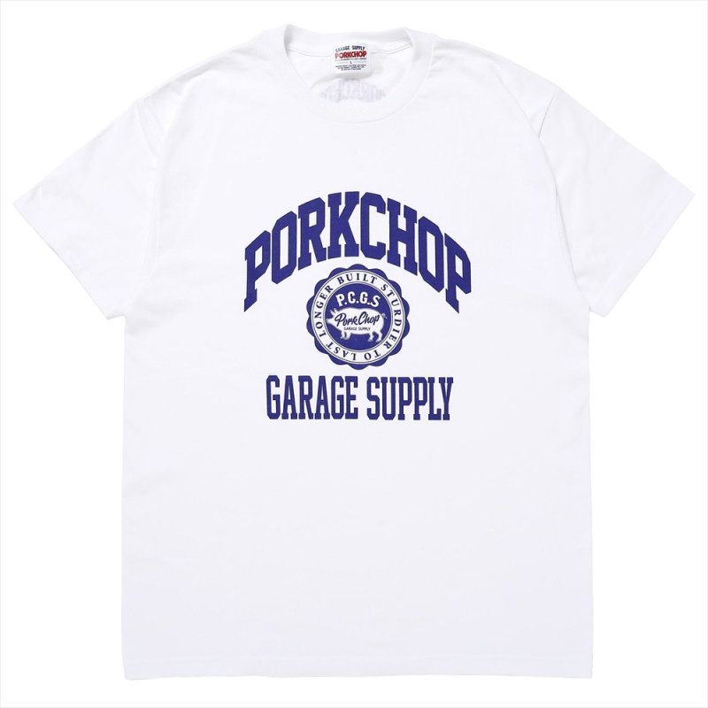 画像1: PORKCHOP/2nd COLLEGE TEE（WHITE）［プリントT-23秋冬］