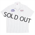 PORKCHOP/PORKCHOP PAINT STRIPE WORK SHIRT（WHITE/BLACK）［ストライプワークシャツ-23秋冬］