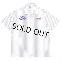 PORKCHOP/PORKCHOP PAINT STRIPE WORK SHIRT（WHITE/BLACK）［ストライプワークシャツ-23秋冬］