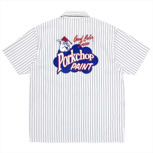 他の写真2: PORKCHOP/PORKCHOP PAINT STRIPE WORK SHIRT（WHITE/BLACK）［ストライプワークシャツ-23秋冬］