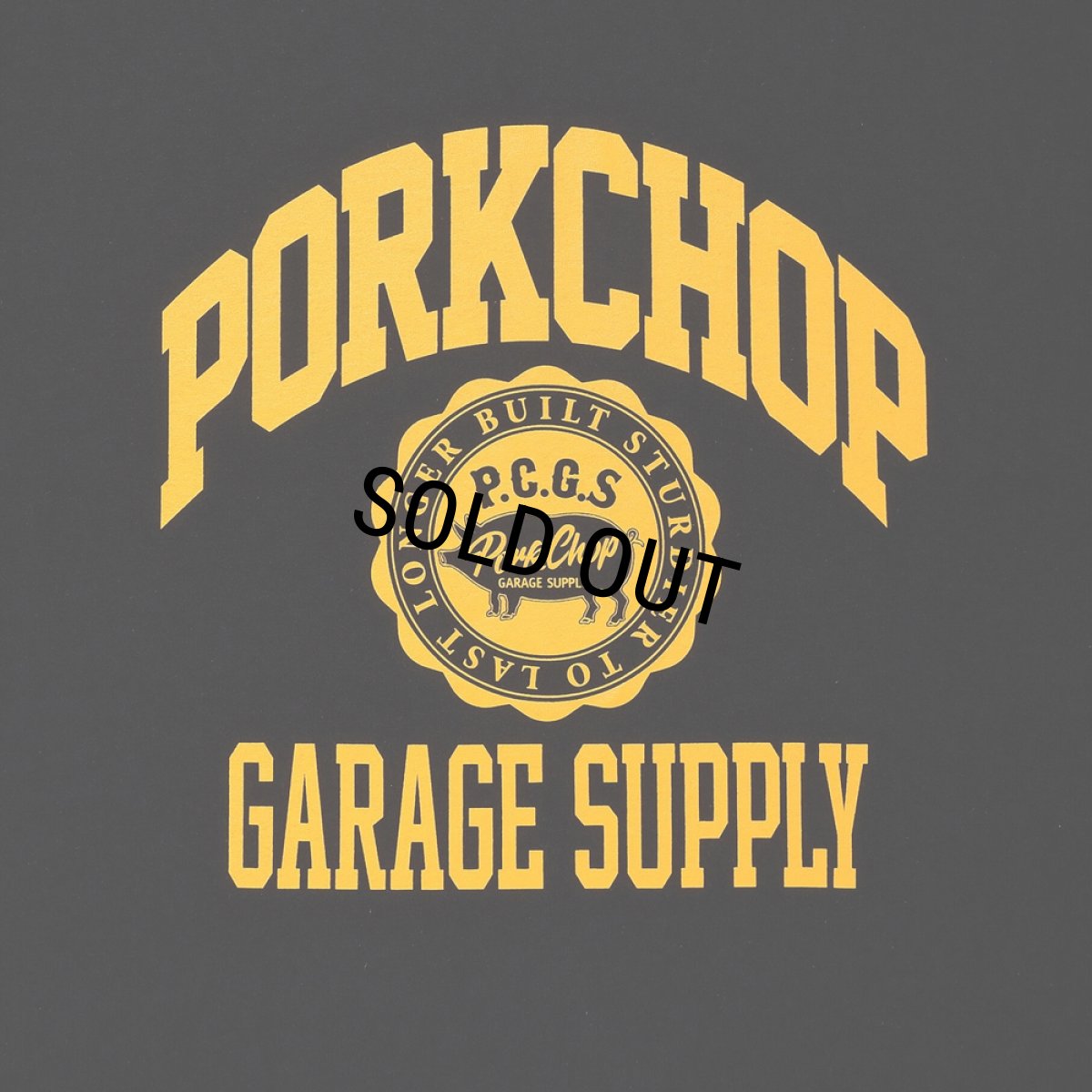 画像3: PORKCHOP/2nd COLLEGE TEE（BLACK）［プリントT-23秋冬］ (3)