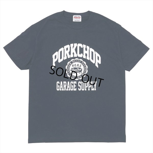 画像1: PORKCHOP/2nd COLLEGE TEE（NAVY）［プリントT-23秋冬］