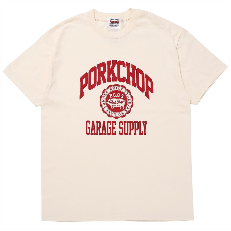 画像1: PORKCHOP/2nd COLLEGE TEE（CREAM）［プリントT-23秋冬］