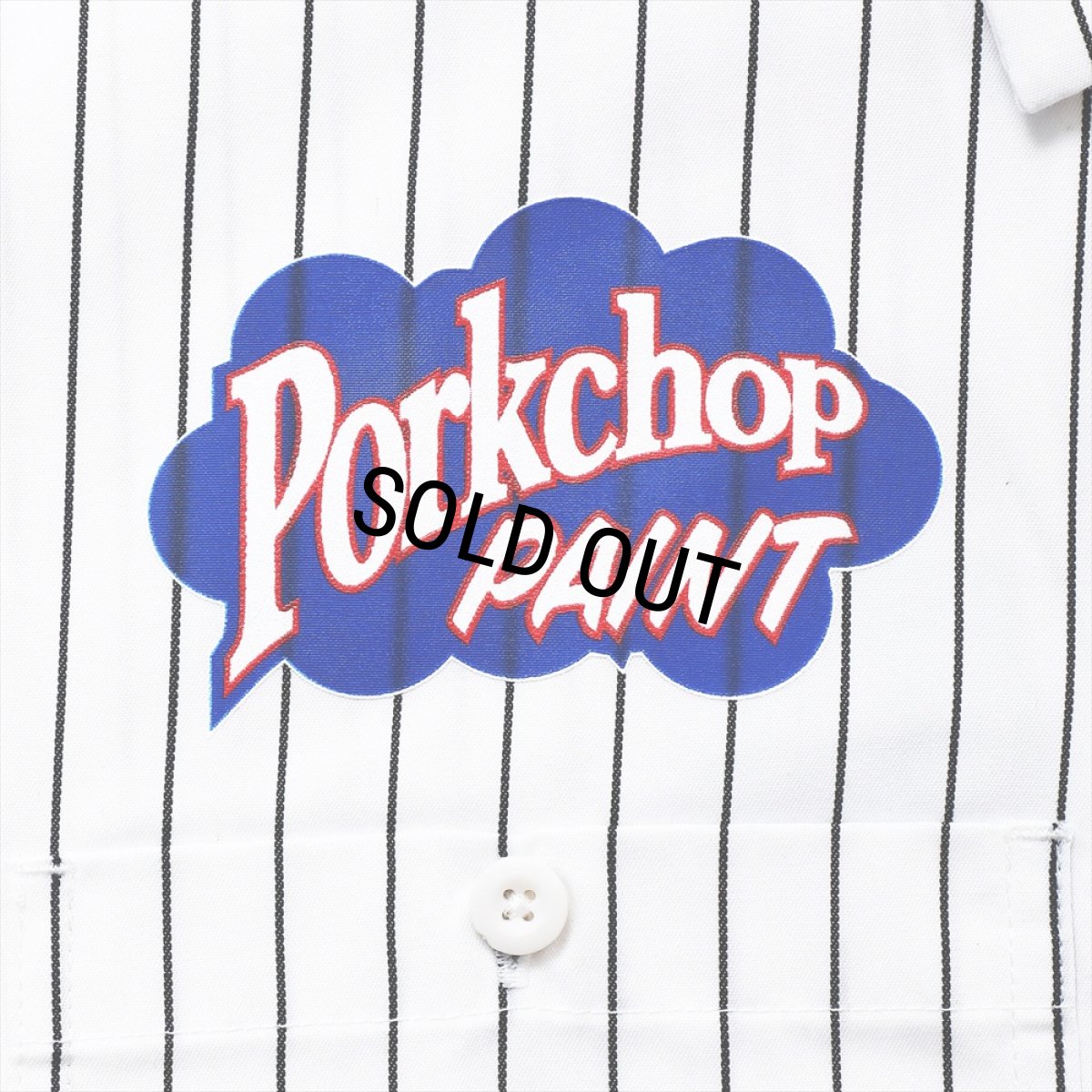 画像4: PORKCHOP/PORKCHOP PAINT STRIPE WORK SHIRT（WHITE/BLACK）［ストライプワークシャツ-23秋冬］ (4)