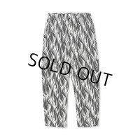 CALEE/FEATHER PATTERN EASY TROUSERS（WHITE）［フェザーイージートラウザース-23秋冬］