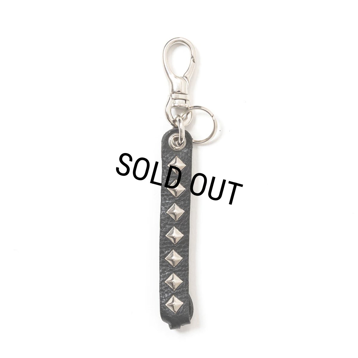 画像1: CALEE/STUDS LEATHER ASSORT KEY RING -TYPE I- B（BLACK B）［スタッズレザーキーリング-23秋冬］ (1)