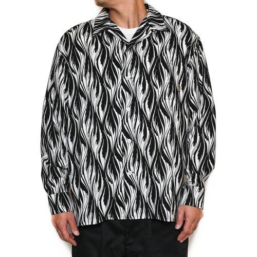 他の写真2: CALEE/FEATHER PATTERN L/S SH（WHITE） 【30%OFF】［フェザーオープンカラーシャツ-23秋冬］