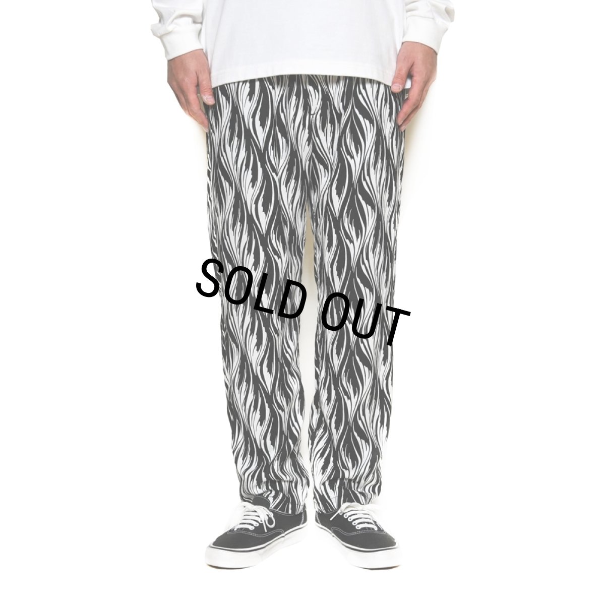 画像6: CALEE/FEATHER PATTERN EASY TROUSERS（WHITE）［フェザーイージートラウザース-23秋冬］ (6)