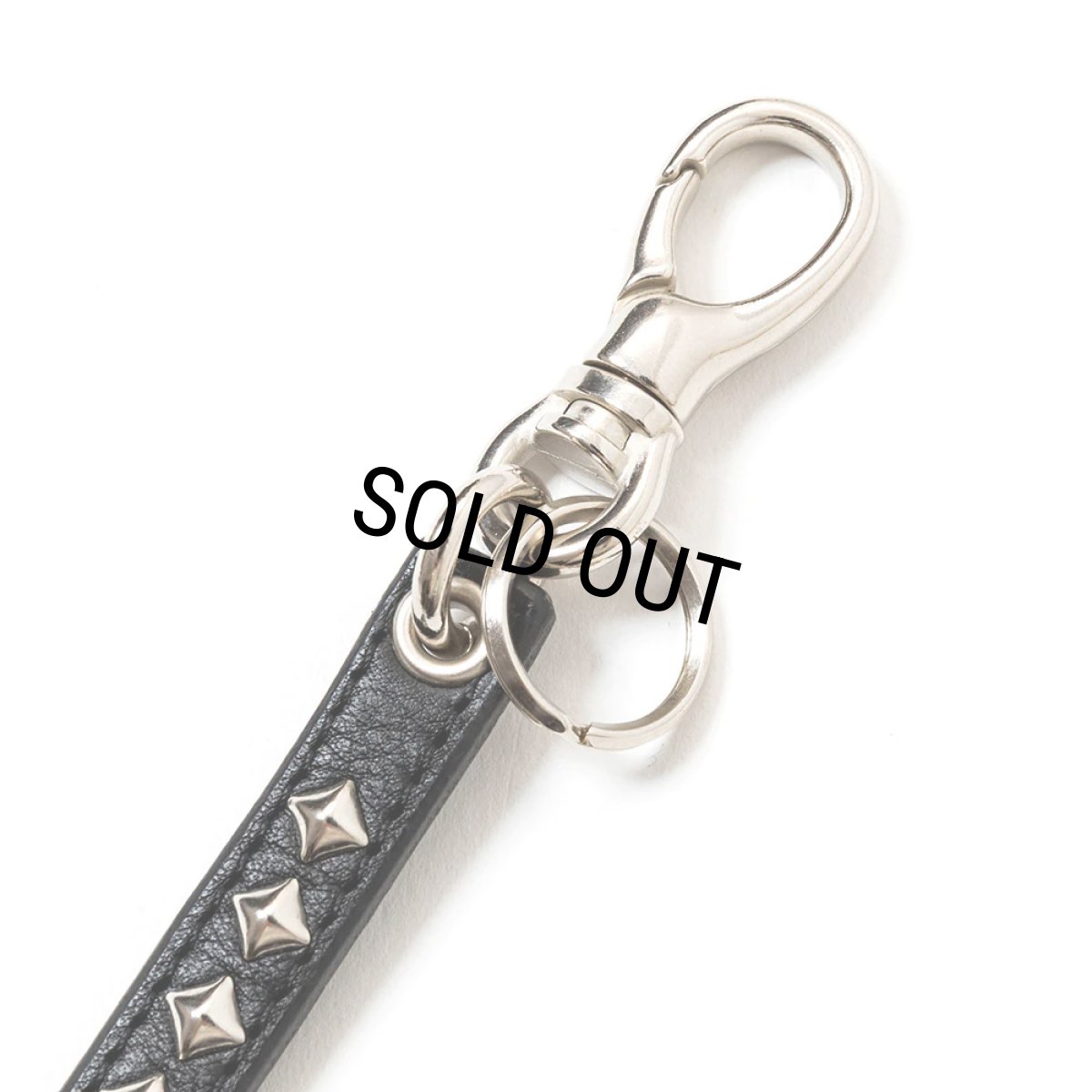 画像3: CALEE/STUDS LEATHER WALLET CORD（BLACK）［スタッズレザーウォレットコード-24春夏］ (3)