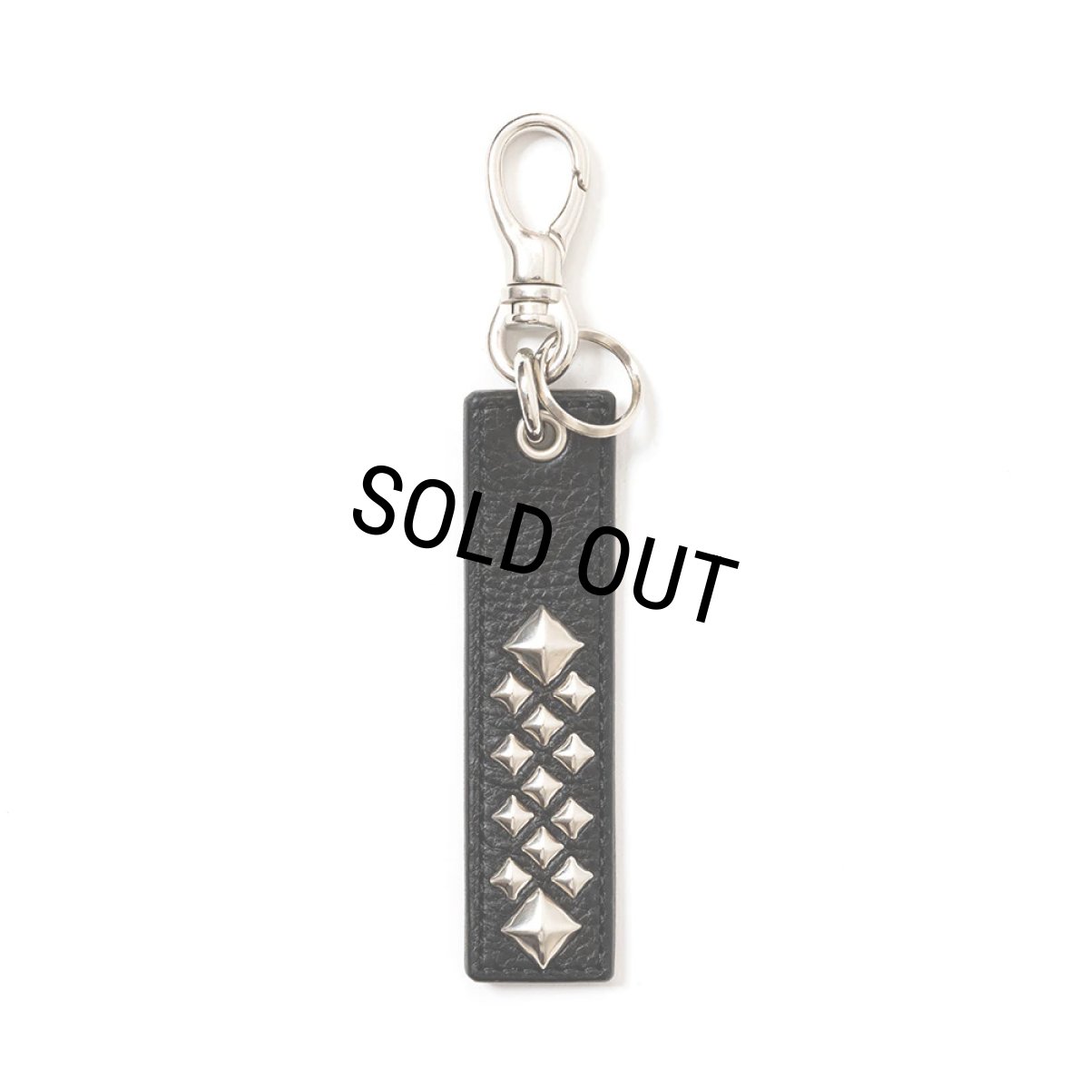 画像1: CALEE/STUDS LEATHER ASSORT KEY RING -TYPE I- C（BLACK C）［スタッズレザーキーリング-23秋冬］ (1)