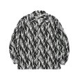 画像1: CALEE/FEATHER PATTERN L/S SH（WHITE）［フェザーオープンカラーシャツ-23秋冬］ (1)