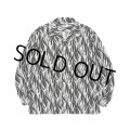 CALEE/FEATHER PATTERN L/S SH（WHITE） 【30%OFF】［フェザーオープンカラーシャツ-23秋冬］