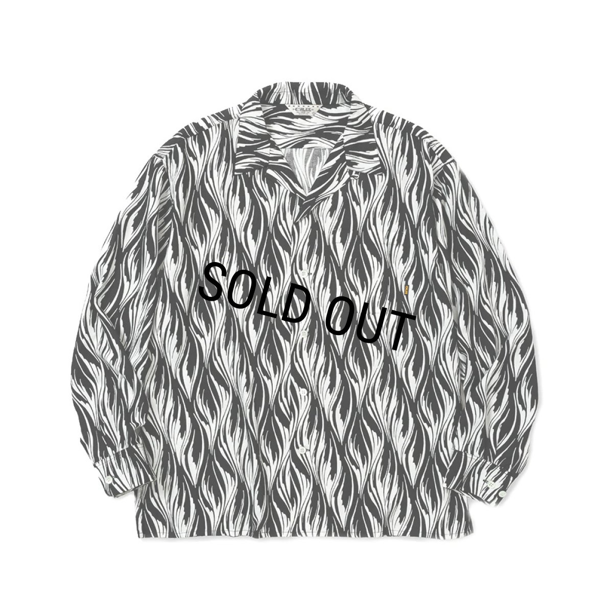 画像1: CALEE/FEATHER PATTERN L/S SH（WHITE） 【30%OFF】［フェザーオープンカラーシャツ-23秋冬］ (1)