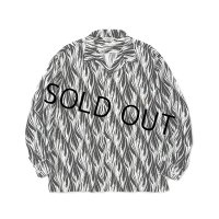 CALEE/FEATHER PATTERN L/S SH（WHITE） 【30%OFF】［フェザーオープンカラーシャツ-23秋冬］