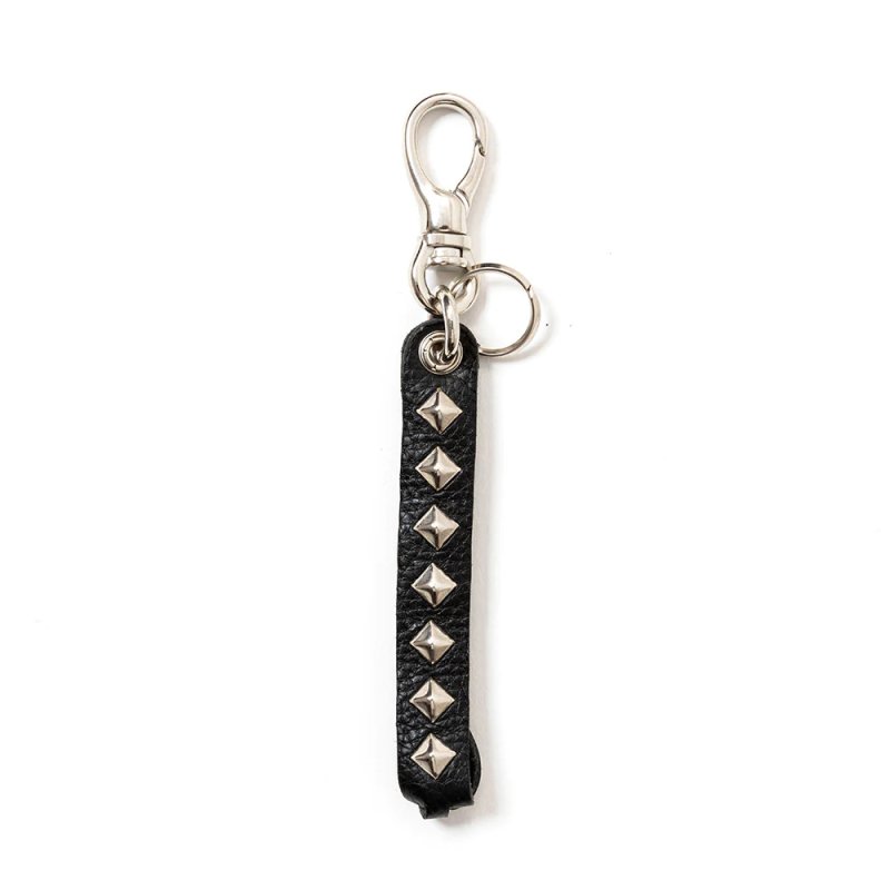 画像1: CALEE/STUDS LEATHER ASSORT KEY RING -TYPE I- B（BLACK B）［スタッズレザーキーリング-23秋冬］