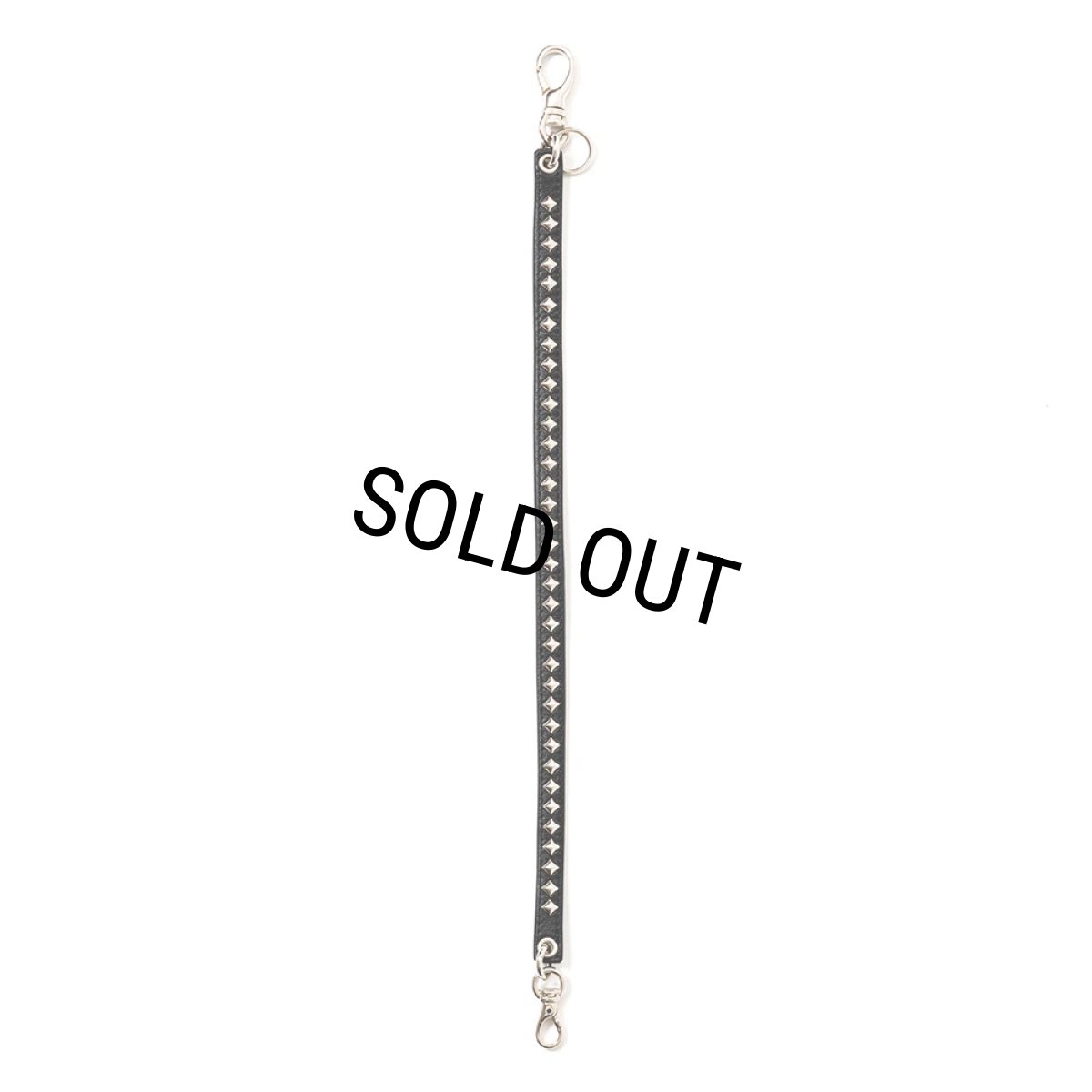 画像1: CALEE/STUDS LEATHER WALLET CORD（BLACK）［スタッズレザーウォレットコード-24春夏］ (1)