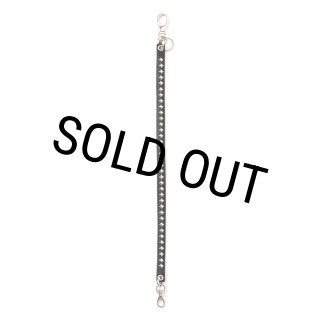 CALEE/STUDS LEATHER WALLET CORD（BLACK）［スタッズレザー
