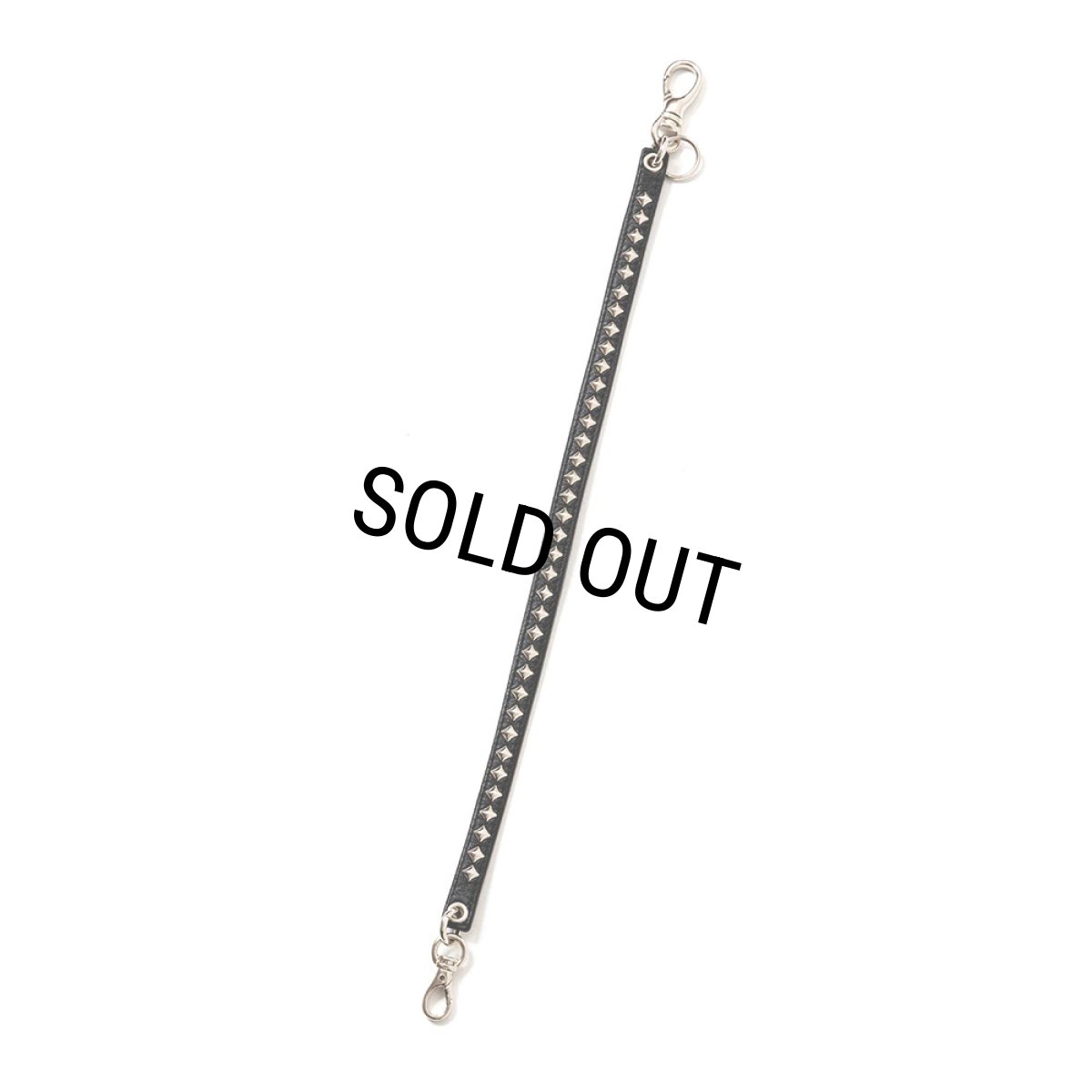 画像2: CALEE/STUDS LEATHER WALLET CORD（BLACK）［スタッズレザーウォレットコード-24春夏］ (2)