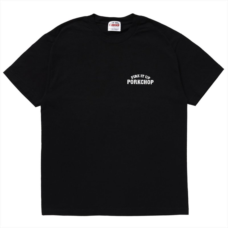 画像1: PORKCHOP/3D B&S TEE（BLACK）［プリントT-23秋冬］