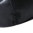 画像3: CALEE/CAL LOGO EMBROIDERY LEATHER CAS（BLACK） 【40%OFF】［レザーキャスケット-23秋冬］ (3)