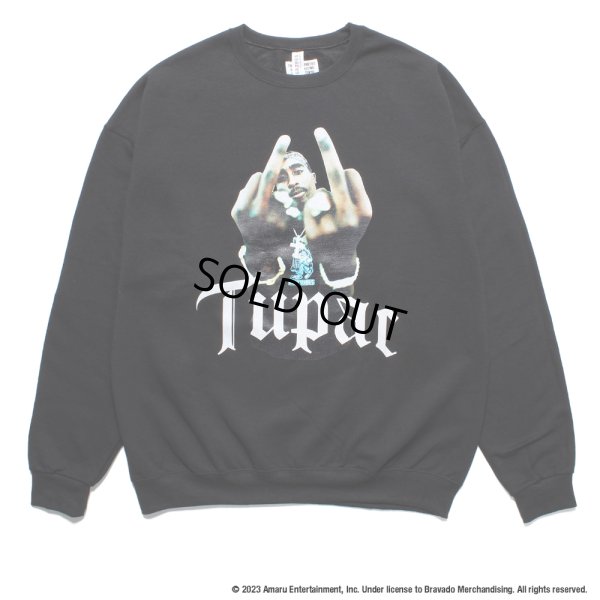 画像1: WACKO MARIA/2PAC / SWEAT SHIRT（BLACK）［クルーネックスウェット-23秋冬］