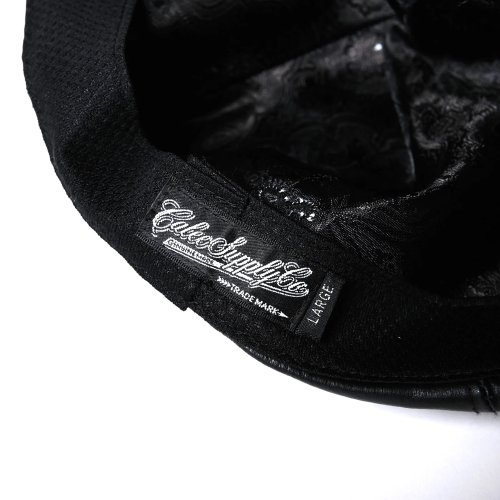 他の写真3: CALEE/CAL LOGO EMBROIDERY LEATHER CAS（BLACK） 【40%OFF】［レザーキャスケット-23秋冬］