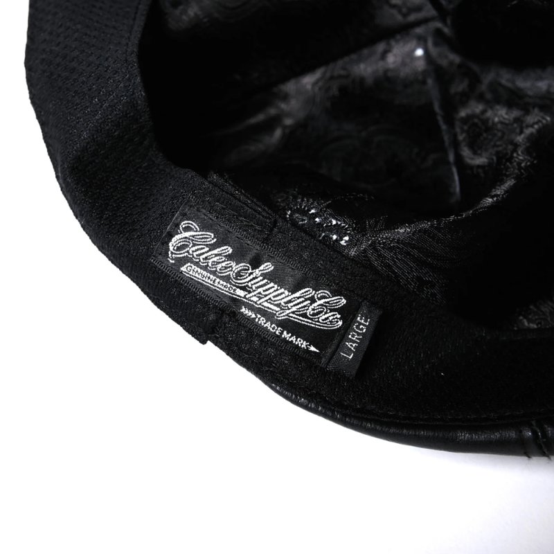 画像3: CALEE/CAL LOGO EMBROIDERY LEATHER CAS（BLACK） 【40%OFF】［レザーキャスケット-23秋冬］