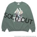 WACKO MARIA/2PAC / SWEAT SHIRT（GREEN）［クルーネックスウェット-23秋冬］