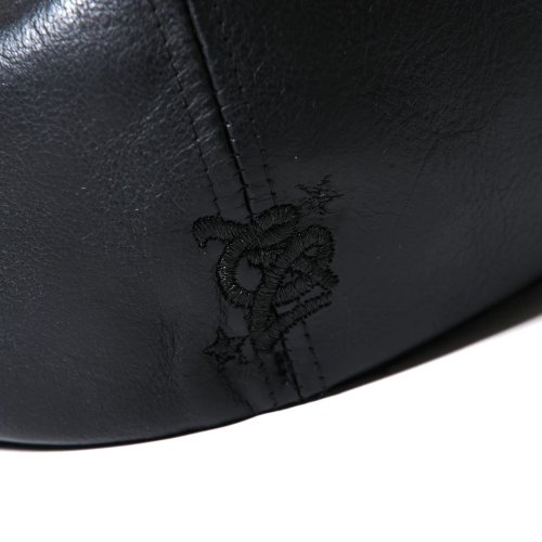 他の写真2: CALEE/CAL LOGO EMBROIDERY LEATHER CAS（BLACK） 【40%OFF】［レザーキャスケット-23秋冬］