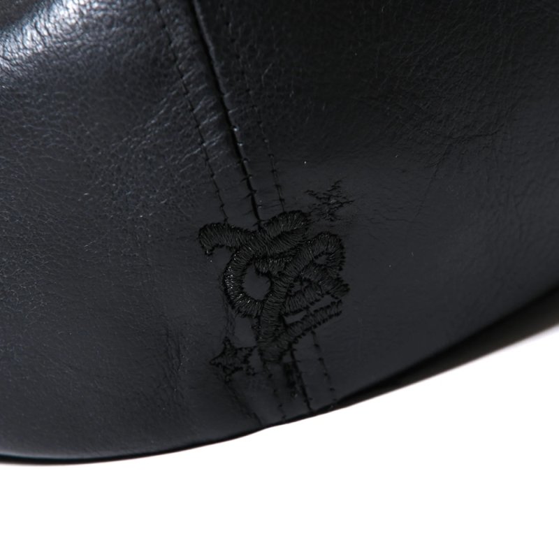 画像2: CALEE/CAL LOGO EMBROIDERY LEATHER CAS（BLACK） 【40%OFF】［レザーキャスケット-23秋冬］