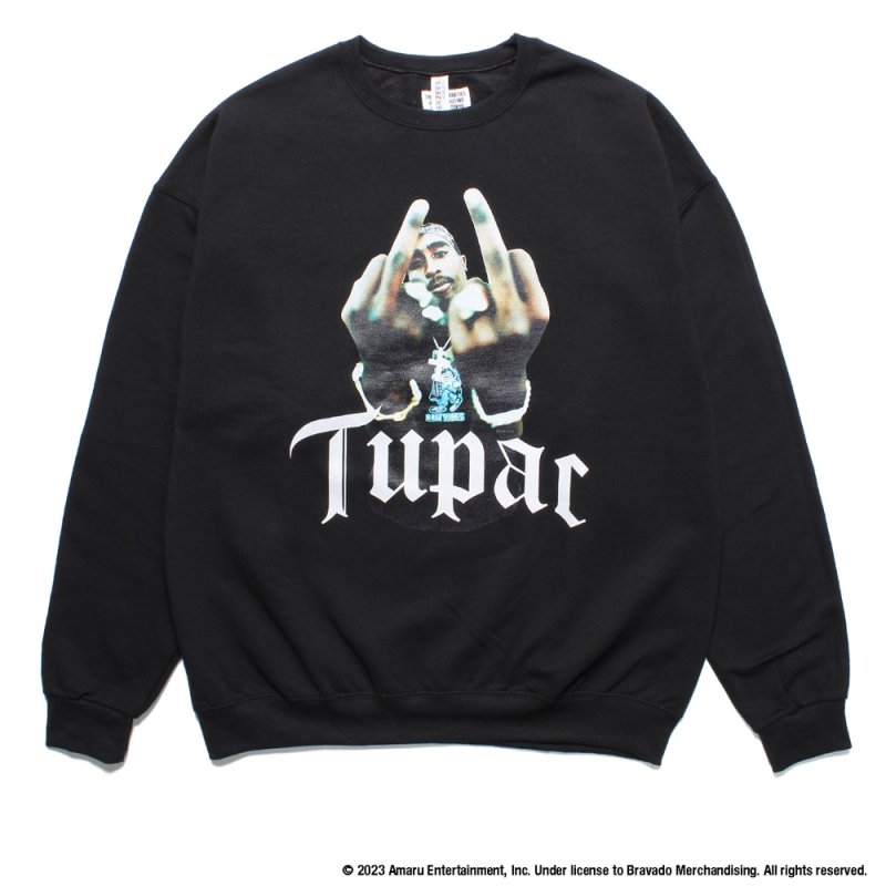 画像1: WACKO MARIA/2PAC / SWEAT SHIRT（BLACK）［クルーネックスウェット-23秋冬］