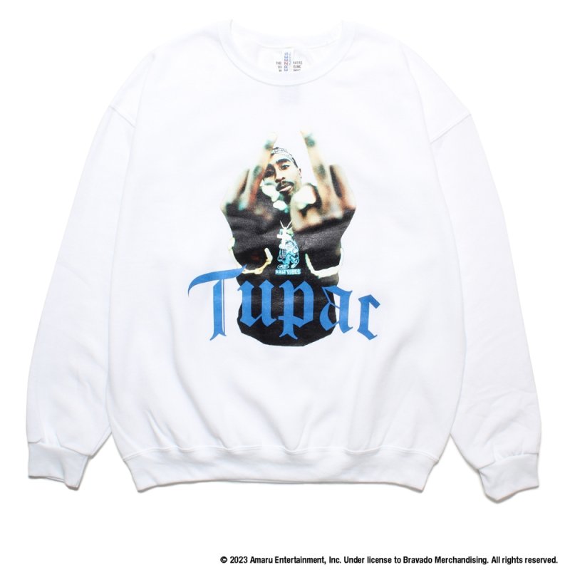 WACKO MARIA/2PAC / SWEAT SHIRT（WHITE）［クルーネックスウェット-23