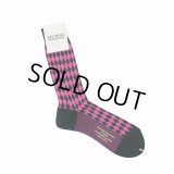 WACKO MARIA/DIAMOND JACQUARD SOCKS（PINK）［ダイヤモンドジャガードソックス-23秋冬］