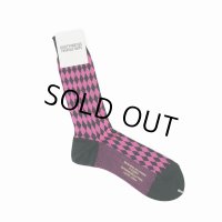 WACKO MARIA/DIAMOND JACQUARD SOCKS（PINK）［ダイヤモンドジャガードソックス-23秋冬］