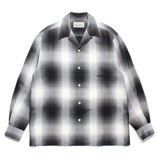 他の写真1: WACKO MARIA/OMBRE CHECK OPEN COLLAR SHIRT（WHITE）［オンブレチェックオープンカラーシャツ-23秋冬］