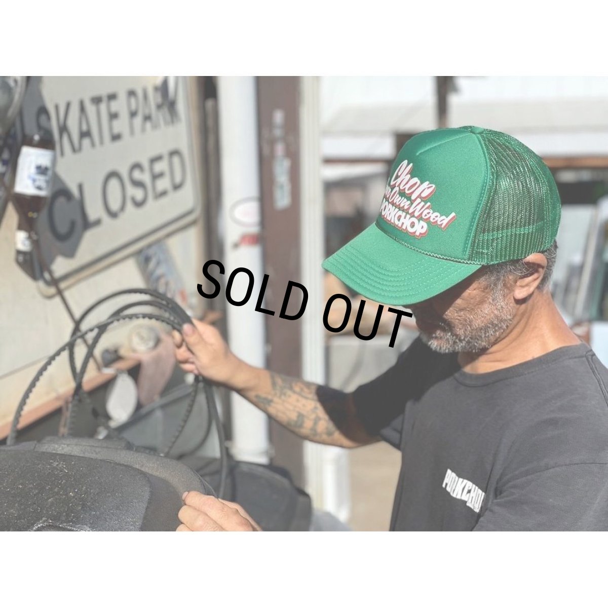 画像5: PORKCHOP/CHOP YOUR OWN WOOD CAP（KELLY GREEN）［メッシュキャップ-23秋冬］ (5)